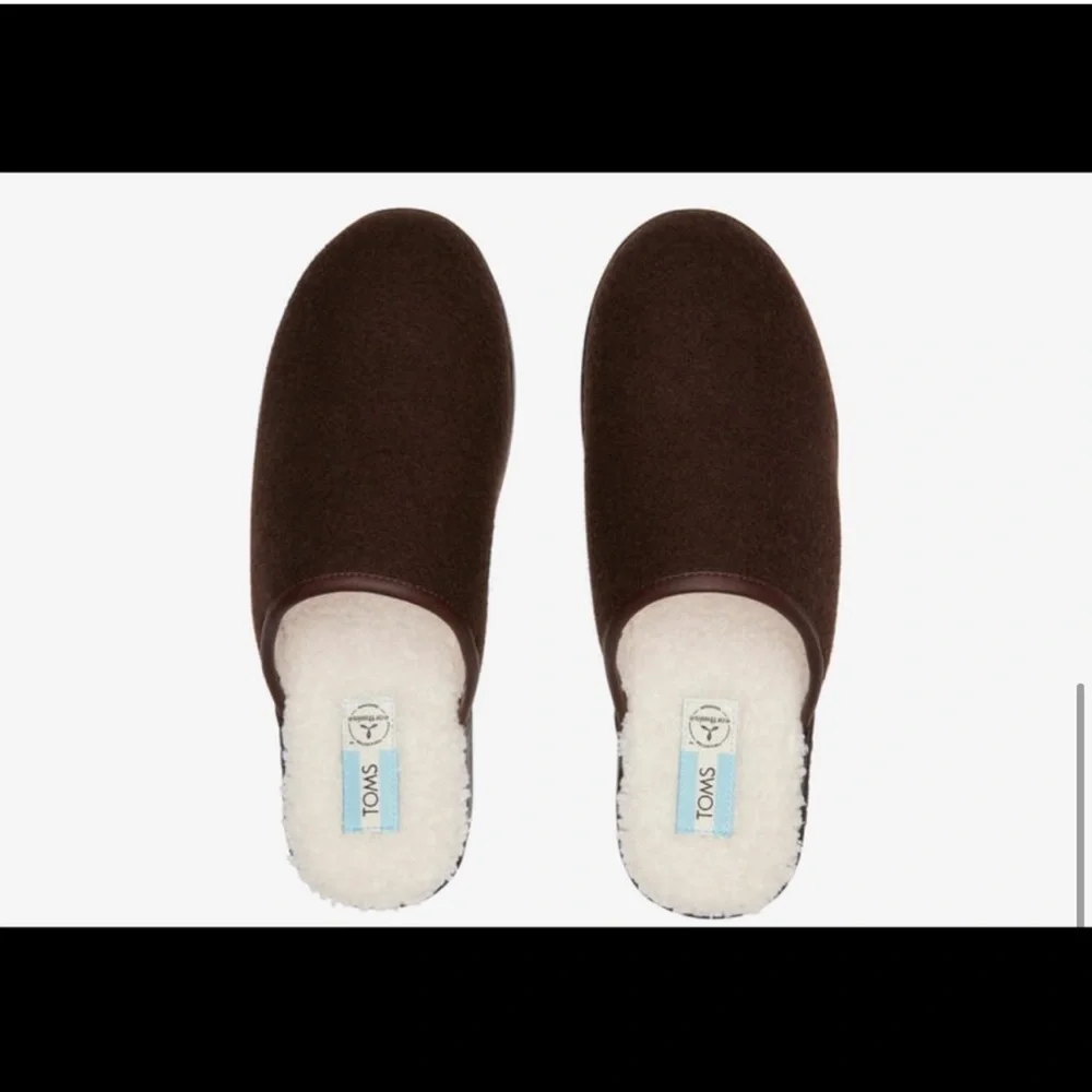 TOMS Harbor Chocolate Brown REPREVE Two Tone Felt Slipper - NWT - Size 12